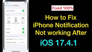 How to Fix Notifications not Working on iPhone After Updating iOS 1741 [upl. by Quickman]