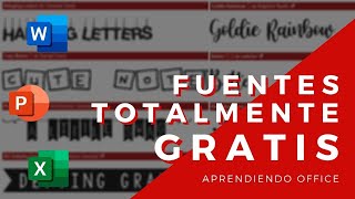 Tipografías GRATIS para LOGOS TÍTULOS APUNTES PUBLICIDAD entre otros  Aprendiendo Office [upl. by Reppep]