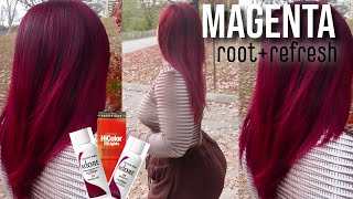 Refresh Red Hair amp ROOT TOUCH UP  LOREAL HICOLOR HIGHLIGHTS MAGENTA  Adore Magenta  Raging Red [upl. by Neehahs]