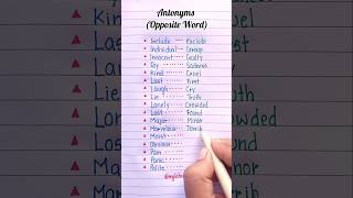 Antonyms  Opposite Word🔥📖english grammar education learning [upl. by Werdnaed]