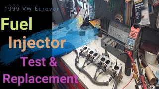 99 Volkswagen Eurovan 28l vr6  Fuel injector replacement  Wiring test  Using a DVOM repair vw [upl. by Arch]