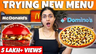 Eating Only NEW Items from Famous Food Brands 🥵 Foodie We Challenge [upl. by Enahsed]