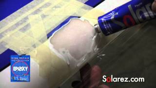 UV Solarez Epoxy Surfboard Repair Using a UV Flashlight [upl. by Kryska]