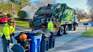 Brand New Tipper Garbage Truck Packing Pumpkins [upl. by Rew]