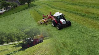 1 Schnitt 2021 in Österreich  Steyr Kompakt 375  Claas Arion 410  Pöttinger [upl. by Oigres]