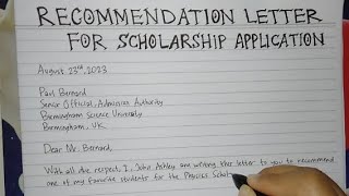 How To Write A Recommendation Letter for Scholarships Application Step by Step  Writing Practices [upl. by Sonia]