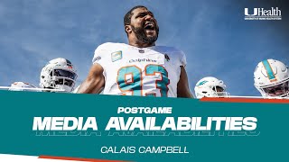 DT Calais Campbell meets with the media after MIAvsBUF  Miami Dolphins [upl. by Blinny761]