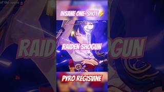 Raiden Shogun’s EPIC OneShot ⚡  Pyro Regisvine Destroyed  Genshin Impact shorts [upl. by Aimerej]