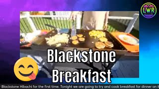 Live Cooking Breakfast for Dinner on the Blackstone Hibachi Grill 🍳🥓🔥 [upl. by Eleon]