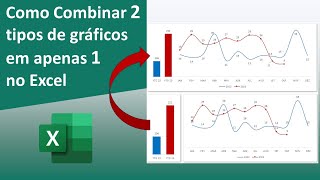 Como Combinar 2 tipos de gráficos em apenas 1 no Excel [upl. by Bergin]