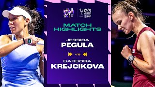 Jessica Pegula vs Barbora Krejcikova  2024 WTA Finals Riyadh Group Stage  Match Highlights [upl. by Assi154]