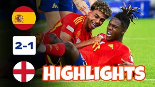 Spain 21 England UEFA EURO Final  Highlights football  2024 EURO Final [upl. by Wurst]