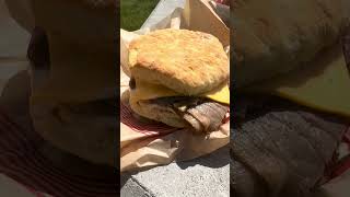 Tim Hortons Steak and Egg Homestyle biscuit [upl. by Adnilrev]