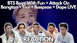 BTS 방탄소년단  Boyz With Fun  Attack On Bangtan  Fire  Baepsae  Dope REACTION [upl. by Oler488]