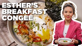 Esther Chois Breakfast Congee with Homemade Stock  The Kitchen  Food Network [upl. by Adlee]