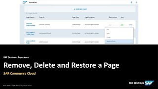 Remove Delete and Restore a Page  SAP Commerce Cloud [upl. by Gottwald]