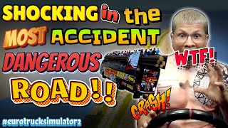 Shocking in the most accident dangerous road ep59 ets2 extreme dangerousdriving ats [upl. by Okeim]