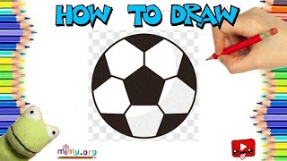 quotFootball  Soccer ball Drawingquot and Printable Coloring Page Pre School Easy Drawing ideas [upl. by Uriiah]