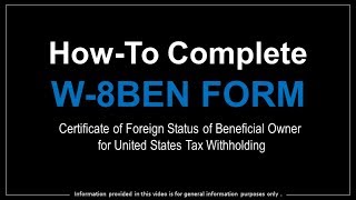 How to Complete W8BEN Form [upl. by Roumell]