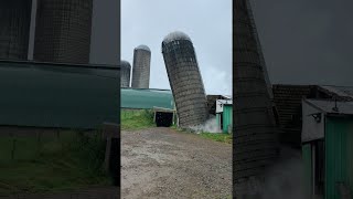 Silo Comes Crumbling Down  ViralHog [upl. by Taddeusz]