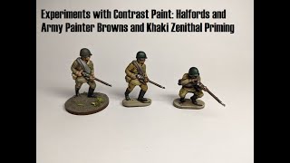 Experiments with Contrast Paint Halfords and Army Painter Browns and Khaki Zenithal Priming [upl. by Cynthia]