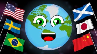 All the Countries of the World with Flags  Countries Of The World Song [upl. by Negroj]