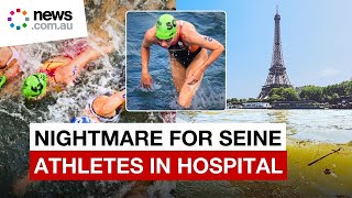 Paris’ worst fears as Olympic athlete hospitilised after swimming in the river Seine [upl. by Einiffit]