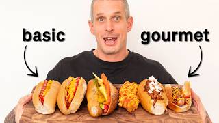 5 Hot Dogs From Basic To Gourmet  Level Up Your Party Food [upl. by Hammock]