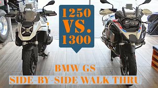 BMW GSA 1250 vs 1300 GS SIDEBYSIDE COMPARISON Old and New DETAILED WALK THRU [upl. by Zia]