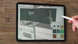 Kitchen Makeover  iPad Procreate for Designers [upl. by Adirehs499]