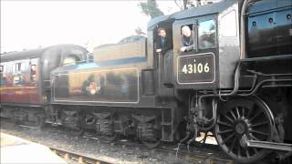 KWVR Autumn Steam Gala 2012  41241 and 43106 depart Keighley [upl. by Ocana423]