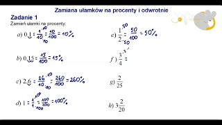 Zamiana ułamków na procenty i odwrotnie [upl. by Durward613]