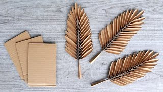 CARDBOARD REALISTIC LEAVES  DIY Home Decor Ideas  Paper Leaves  Arts amp Crafts [upl. by Ahscrop415]