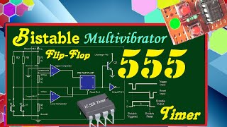 bistable multivibrator  filipflop with 555 timer [upl. by Attener699]