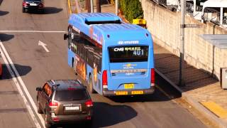 Seoul Metropolitan Bus Seoul Bus Route 401 Bus Bluecity passing Hangang Middle School [upl. by Rodriguez]