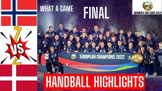 Denmark Vs Norway handball Highlights Final Womens EURO 2022 [upl. by Mich]