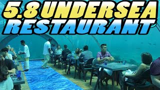 58 UNDERSEA RESTAURANT  Hurawalhi Island  Maldives 4k [upl. by Frymire]