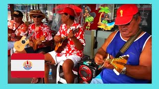 Discover Tahiti Singing and playing the Ukulele in Papeete [upl. by Nepil]