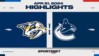 NHL Game 1 Highlights  Predators vs Canucks  April 21 2024 [upl. by Lelia]