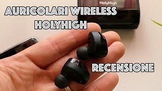 Recensione auricolari wireless HolyHigh con BT 50 controllo del volume e suono top [upl. by Aivatahs217]