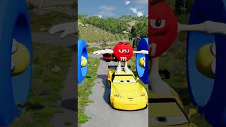 Funny Cartoon Cars Survival vs Minion Bollard shortfeed [upl. by Landbert]