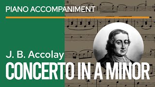 J B Accolay  Violin Concerto no 1 in A minor Piano Accompaniment slower  sheet music play along [upl. by Aubigny981]