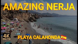 NERJA 🇪🇸  PLAYA CALAHONDA  4k WALKING TOUR ON THE COSTA DEL SOL SPAIN 🇪🇸 [upl. by Limay]