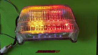 ZRX1100 ZRX1200 9905 LED clear tail light with indicators [upl. by Neemsaj831]