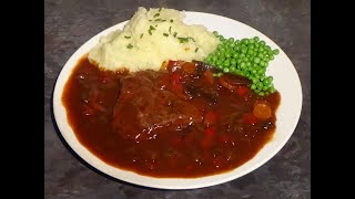 Braised Steak in Red Wine Saucegravy [upl. by Linzy]