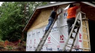 How to Install Tyvek House Wrap 20 Doing It Dans Way [upl. by Annasoh257]