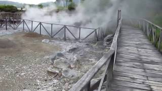 Lagoa do Furnas Caldeiras hot springs lakeside Sao Miguel Azores [upl. by Dorison]