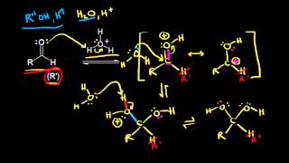 Acid and base catalyzed formation of hydrates and hemiacetals  Organic chemistry  Khan Academy [upl. by Nacim854]