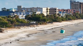 Indian Rocks Beach AFTER HURRICANE HELENE FLY OVER COASTLINE Dunes GoneBeach Damages [upl. by Mesics]