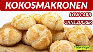 Kokosmakronen ohne Zucker und ohne Oblaten schnell und einfach selber machen I Low Carb Backen [upl. by Tongue]